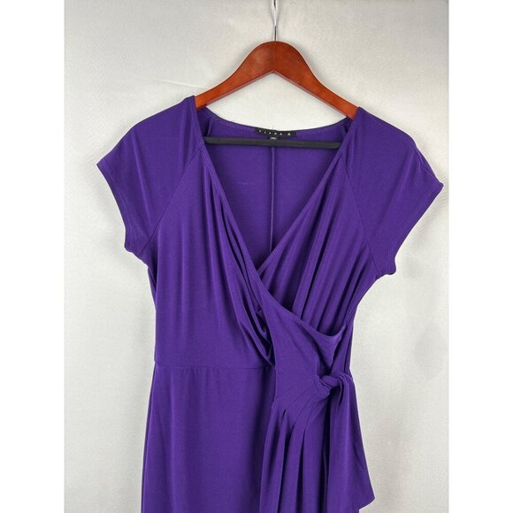 Tiana B. Womens Purple Wrap Dress PS - Picture 2 of 6